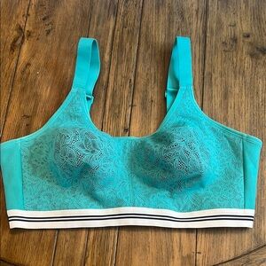 Cacique Teal Blue Intimates Bra with Sporty Trim 42DD